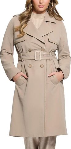 GUESS Womens Eco Jenny Faux Leather Details Trench in Saudi Arabia