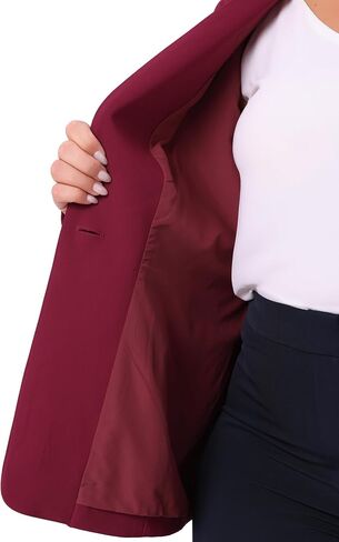 Agnes Orinda Plus Size Women's Blazer Business Casual Collarless Open Front Long Sleeve Work Office Suit Jacket with Pockets in Saudi Arabia