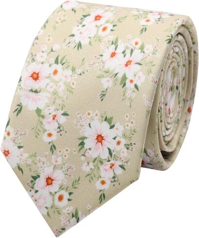 Cotton Floral Ties for Men, 2.76" Skinny Mens Tie Flower Men's Neckties for Wedding Party Prom in Saudi Arabia