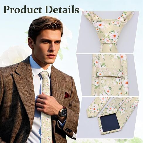 Cotton Floral Ties for Men, 2.76" Skinny Mens Tie Flower Men's Neckties for Wedding Party Prom in Saudi Arabia