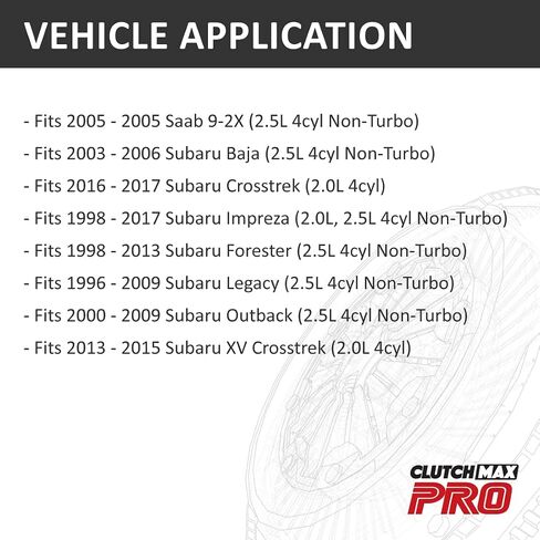 Clutchmaxpro OEM Premium Clutch Flywheel متوافق مع Saab 9-2x سوبارو باجا Crosstrek Impreza Forester Legacy Outback XV Crosstrek 2.5L غير توربو (CPFW167806-FW) in Saudi Arabia