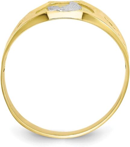 Solid 10k Yellow and White Gold Two Tone Men's Eagle Ring (15mm) in Saudi Arabia
