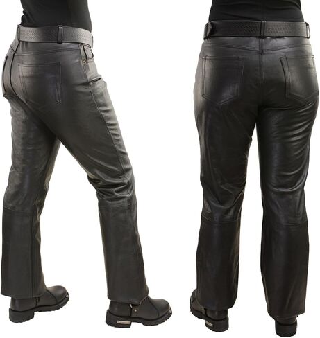 Milwaukee Leather Women's Premium Leather Classic Casual Motorcycle Rider Pants in Kuwait