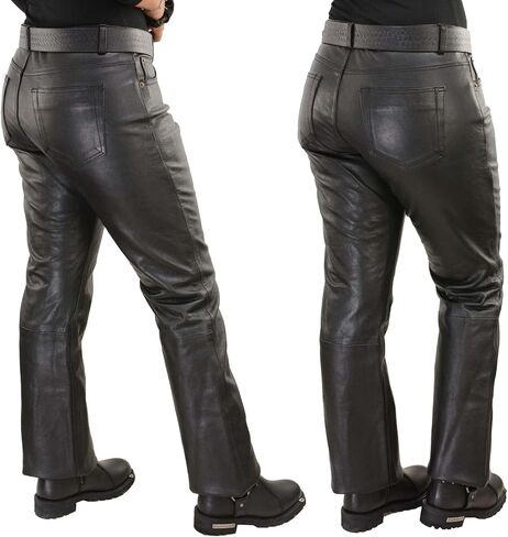 Milwaukee Leather Women's Premium Leather Classic Casual Motorcycle Rider Pants in Kuwait