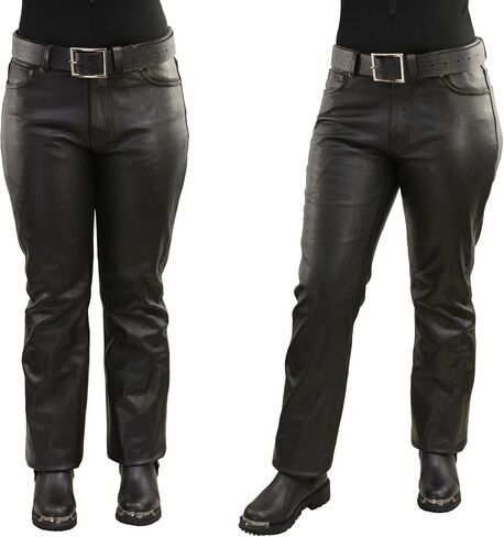 Milwaukee Leather Women's Premium Leather Classic Casual Motorcycle Rider Pants in Kuwait