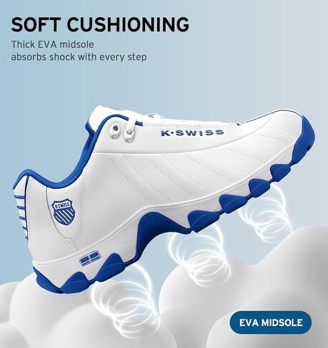 K-Swiss Men's ST329 CMF Sneaker, White/Classic Blue, 11 XW in Kuwait