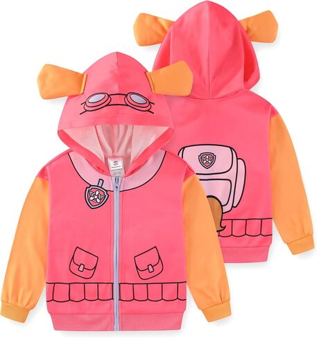 Paw Patrol Nickelodeon Skye Girls Up Hoodie مع آذان لطفل صغير وأطفال كبير in Saudi Arabia