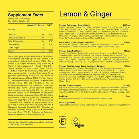 Huel Daily Greens | Superfood Greens Powder | 91 الفيتامينات والمعادن والمكونات المصنوعة من الأطعمة الكاملة | Adaptogens ، مضادات الأكسدة ، البروبيوتيك الصديقة للأمعاء | 30 حصص in Saudi Arabia