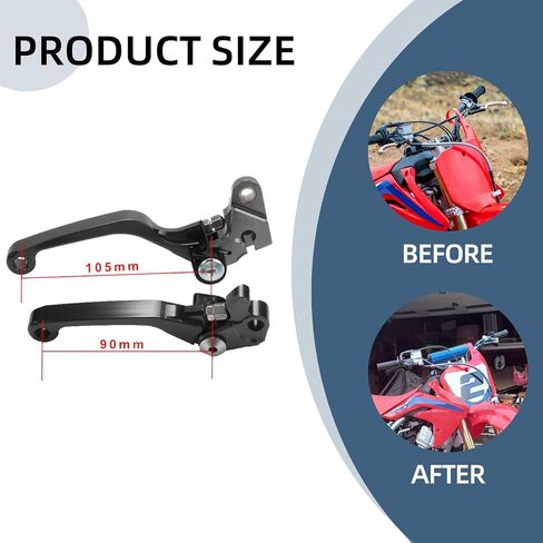 Dirt Bike Foldable Clutch Brake Levers,CNC Clutch Lever Breakaway Levers for CRF150R 07-25/CR80R CR85R 98-07/XR650R 00-06/CR125R CR250R 92-03 Red in Saudi Arabia