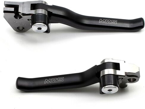 MZS Dirt Bike Clutch Brake Levers Compatible with KLX300 KLX300SM 2021-2024 / KLX230 KLX230R KLX230S KLX230SM 2020-2024 / KLX250 2008-2020, Pivot Adjustable Motorcycle Lever CNC Accessories Black in Saudi Arabia