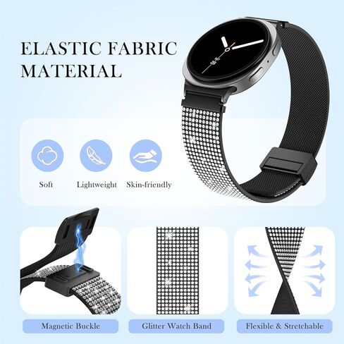 أحزمة مطاطية من LETOID لساعة Samsung Galaxy Watch 7 6 5 4 FE 40 مم 44 مم/ساعة 6 4 شريط كلاسيكي 42 مم 46 مم 43 مم 47 مم/ساعة 5 Pro Band 45 مم/Active 2/Galaxy Watch Ultra Bands، 3 عبوات حزام نايلون مرن 20 مم in Saudi Arabia