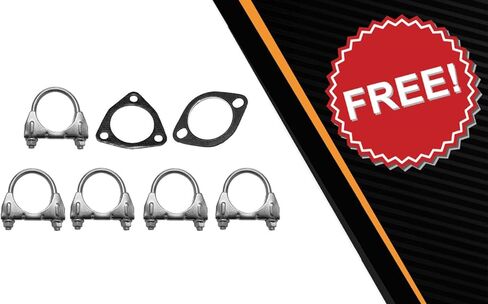 Northeastern Exhaust | Stainless Steel Front Pipe, Resonator, Extension Pipe, Muffler & Tail Pipe Exhaust Kit Compatible for 2008-2009 Pontiac G6 2.4L | Free Gaskets and Clamps Included in Saudi Arabia