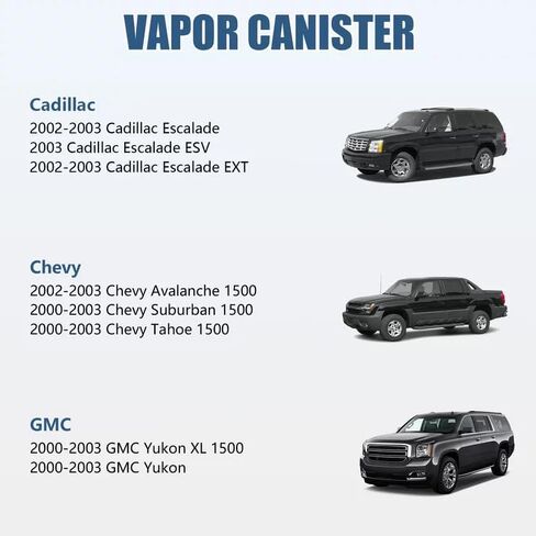 Canister Vapor متوافق مع Chevy Tahoe Avalanche 1500/Suburban 1500 ، ل GMC Yukon XL 1500 ، ل Cadillac Escalade 2000 2001 2002 2003 يحل محل 215-407 157333604 in Saudi Arabia