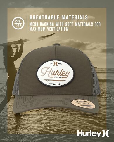 Hurley Mens' Hat - Beach Break Trucker Water Resistant Baseball Cap in Saudi Arabia