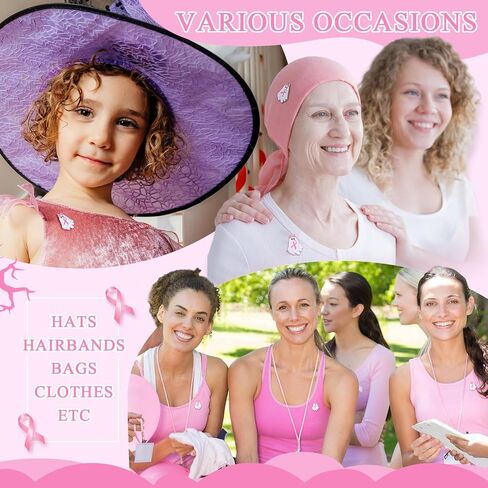 Tondiamo Halloween Breast Cancer Awareness Lapel Pins Bulk Pink Ribbon Ghost Bow Badges Gift for Women Survivor Charity Event in Saudi Arabia