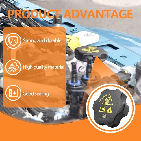 Car Radiator Coolant Reservoir Recovery Cap Compatible with Ram 1500 2014-2021 Pacifica Compass 2017-2021 Grand Cherokee 2016-2021 Replace# 68442532AA in Saudi Arabia