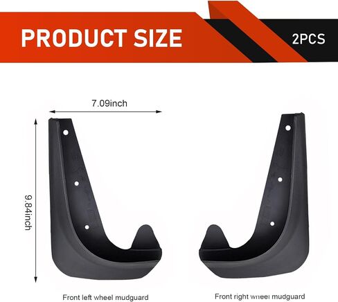 2 PCS Car Mud اللوحات الطينية ، حماية الدفاء ، اللوحات الحاجز التلقائي ، جميع حراس الطين العالمي للحامي ، لسيارات السيدان وسيارات الدفع الرباعي (الأسود ، 7x9.8 بوصة) in Kuwait