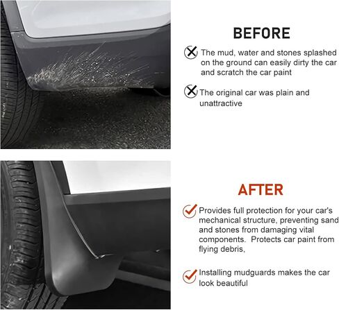 2 PCS Car Mud اللوحات الطينية ، حماية الدفاء ، اللوحات الحاجز التلقائي ، جميع حراس الطين العالمي للحامي ، لسيارات السيدان وسيارات الدفع الرباعي (الأسود ، 7x9.8 بوصة) in Kuwait