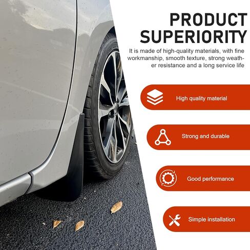 2 PCS Car Mud اللوحات الطينية ، حماية الدفاء ، اللوحات الحاجز التلقائي ، جميع حراس الطين العالمي للحامي ، لسيارات السيدان وسيارات الدفع الرباعي (الأسود ، 7x9.8 بوصة) in Kuwait