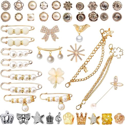 Shoes Charms for Sneakers Socks Hat Dress, Pearl Bow Stylish Shoe Decoration for Women, Brooch Pins Buttons for Clothes, Key Chain Clip Accessories Butterfly Crown in Saudi Arabia