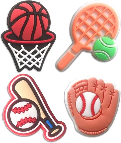Sports Shoe Charms for Croc for Kids - 24 PCS Fun Shoe Decoration Pins for Boys Girls Teens - Clog Accessories - Great Party Favors Gifts in Saudi Arabia