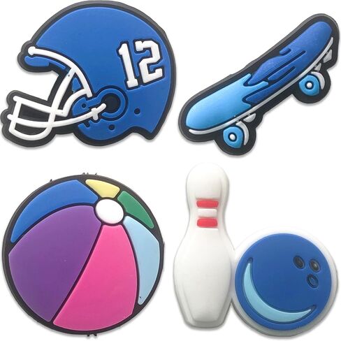 Sports Shoe Charms for Croc for Kids - 24 PCS Fun Shoe Decoration Pins for Boys Girls Teens - Clog Accessories - Great Party Favors Gifts in Saudi Arabia