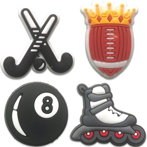 Sports Shoe Charms for Croc for Kids - 24 PCS Fun Shoe Decoration Pins for Boys Girls Teens - Clog Accessories - Great Party Favors Gifts in Saudi Arabia