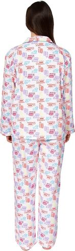 Leisureland Women's Cotton Flannel Long Sleeve Pajama Set ، PJS Sleepwear in Kuwait