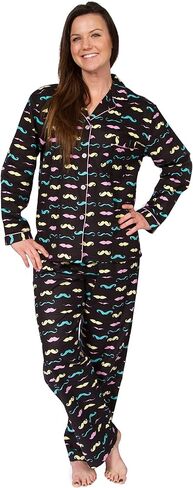 Leisureland Women's Cotton Flannel Long Sleeve Pajama Set ، PJS Sleepwear in Kuwait