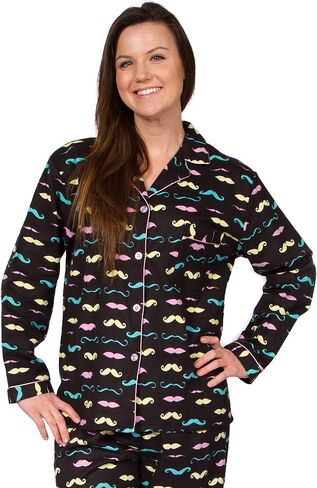Leisureland Women's Cotton Flannel Long Sleeve Pajama Set ، PJS Sleepwear in Kuwait