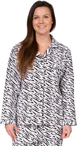 Leisureland Women's Cotton Flannel Long Sleeve Pajama Set ، PJS Sleepwear in Kuwait