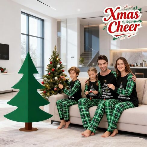 LOHILL Christmas Pajamas for Family, Womens Sanda Claus Snow Print Xmas Pjs Pajamas matching christmas pjs in Saudi Arabia
