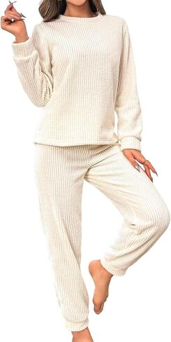 مجموعة صالة متماسكة للسيدات- الأكمام الطويلة والبنطلون بيجاماس- 2 PCS Loungewear- Lounge PJ للنساء in Saudi Arabia