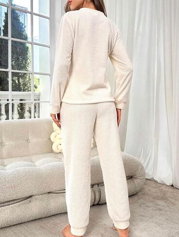 مجموعة صالة متماسكة للسيدات- الأكمام الطويلة والبنطلون بيجاماس- 2 PCS Loungewear- Lounge PJ للنساء in Saudi Arabia