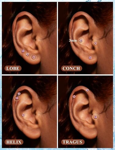 16G F136 Titanium Lip Rings CZ Labret Jewelry Internally Threaded Monroe Lip Ring Medusa Snake Bite Piercing Jewelry Conch Tragus Forward Helix Cartilage Earring Studs Piercing Jewelry in Kuwait