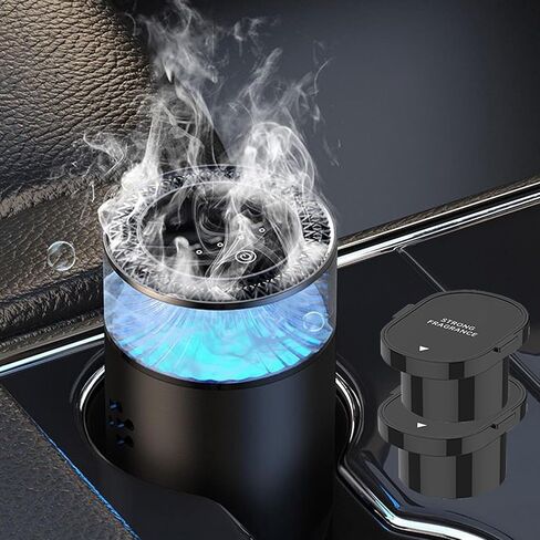 Smart Car Air Freshener, Car Air Freshener Diffuser, Rechargeable Car Aroma Diffuser, 3 Levels of Adjustable Intelligent Car Diffuser Men's Fragrance with 3 Bottles of Cologne in Saudi Arabia