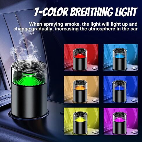 Smart Car Air Freshener, Car Air Freshener Diffuser, Rechargeable Car Aroma Diffuser, 3 Levels of Adjustable Intelligent Car Diffuser Men's Fragrance with 3 Bottles of Cologne in Saudi Arabia