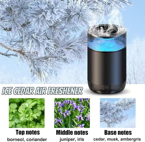 Smart Car Air Freshener, Car Air Freshener Diffuser, Rechargeable Car Aroma Diffuser, 3 Levels of Adjustable Intelligent Car Diffuser Men's Fragrance with 3 Bottles of Cologne in Saudi Arabia