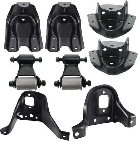 722-045 722-102 924-401 924-402 Rear Leaf Spring Rearward Forward Shackle Hanger Bracket Kit and Rear Left Right Shock Mount for 1988-1997 Chevy GMC C1500 C2500 Pickup in Saudi Arabia