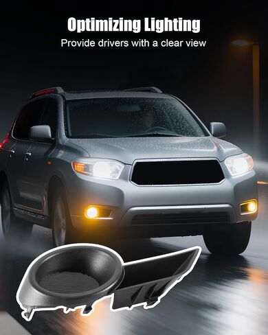 Fog Light Cover Fit for Toyota Highlander 2008 2009 2010 Front Left Driver Side Fog Lamp Bezel Replace 81482-0E050, Left Fogs Lamp Cover Without Light Hole in Saudi Arabia