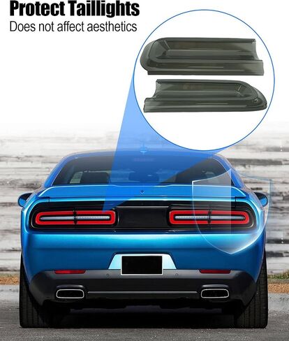 Smoked Tail Light Covers Fit for Dodge Challenger 2015 2016 2017 2018 2019 2020 2021 2022 2023, Rear Light Guards Exterior Accessories 4 PCS in Saudi Arabia
