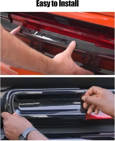Smoked Tail Light Covers Fit for Dodge Challenger 2015 2016 2017 2018 2019 2020 2021 2022 2023, Rear Light Guards Exterior Accessories 4 PCS in Saudi Arabia