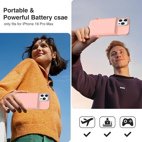 حافظة بطارية لهاتف iPhone 16 (6.1 بوصة)، حافظة شحن سريعة 8500 مللي أمبير في الساعة، خفيفة الوزن للغاية، قوية 15 وات، صندوق عصير TPU مضاد للسقوط قابل لإعادة الشحن لهاتف iPhone 16، علبة شحن (6.1 بوصة) أزرق in Kuwait