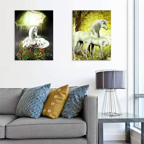 Canvas Art Home Decor Painting Wood Frame Unicorn Horse Girt Gift Decor Decor in Saudi Arabia