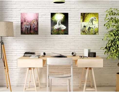 Canvas Art Home Decor Painting Wood Frame Unicorn Horse Girt Gift Decor Decor in Saudi Arabia