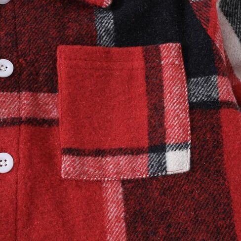 Ayzozuy Toddler Boy Clothes Button Down Plaid Sweatshirt Pants 2PCS Boy Winter Fall Outfits Set in Saudi Arabia