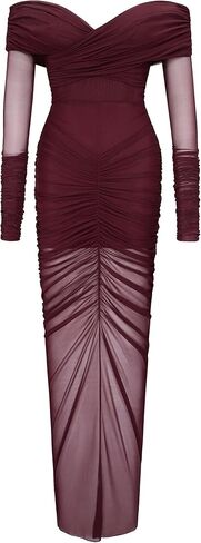 JW PEI Women's Emily Elegant Off-Shoulder Ruched Gown in Saudi Arabia