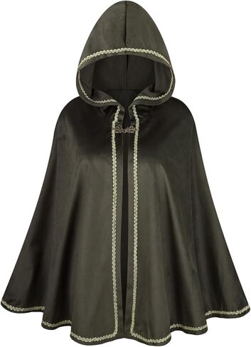 LMYOVE Women Hooded Cape Medieval Renaissance Cloak Costume Accessory for Halloween Christmas Ren Faire Cosplay Party in Kuwait