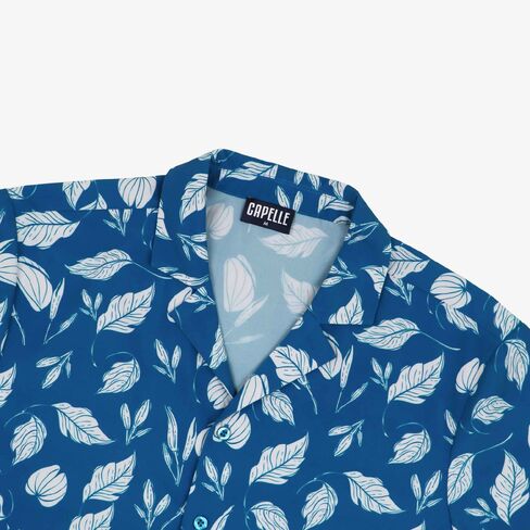 Capelle Miami Autumn Blue Men's Button Down Resort Shirt, Modern Fit in Kuwait
