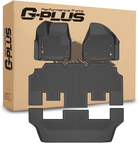 G-PLUS Floor Mats Compatible with Infiniti QX60 2014 2015 2016 2017 2018 2019 2020 All Weather Full Cover Protection TPE Floor Cargo Liners 1st & 2nd & 3rd Row 4PCS Black in Kuwait